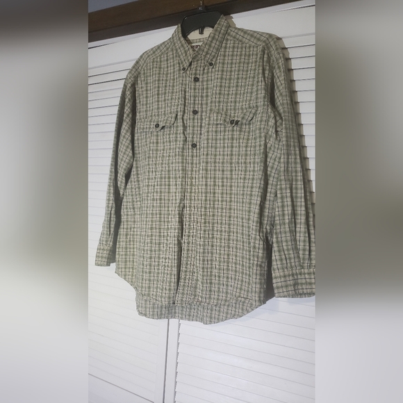 Wrangler Rugged Wear Long Sleeve Mens Plaid Button Up Large - Picture 9 of 9